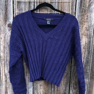 Blue v-line neck long sleeve 💙